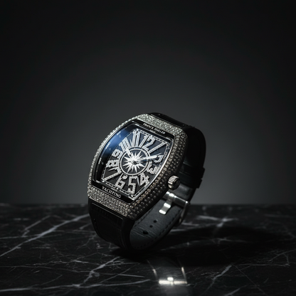 Frank Miller Black Dial with Ice Tone Bazel