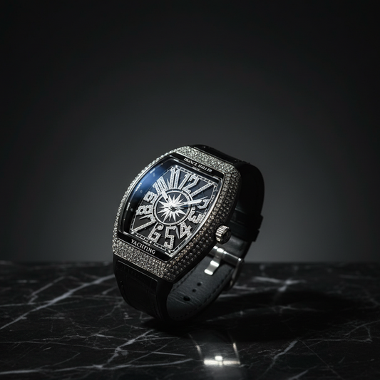 Frank Miller Black Dial with Ice Tone Bazel