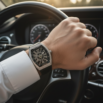 Frank Miller Black Dial with Ice Tone Bazel