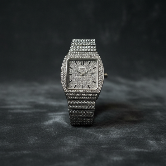 Piguet Silver Iced Tone Watch